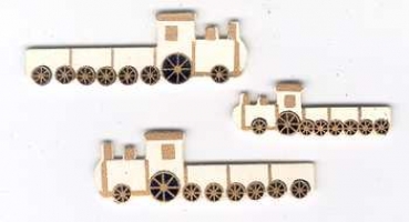 Holzstreuer Zug (Eisenbahn) mit Anhänger, creme-gold